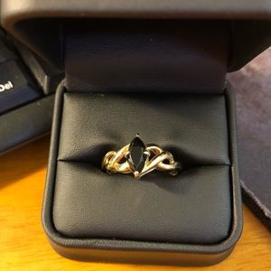 14K Gold (not plated!) Genuine Black Onyx Ring